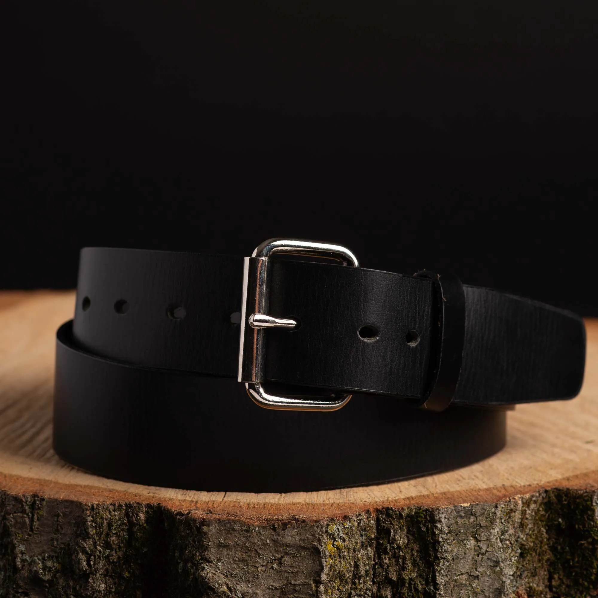 Black 45 mm Custom Engraved Bridle Leather Belt