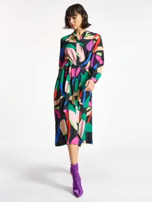Black Midi Chemisier Dress