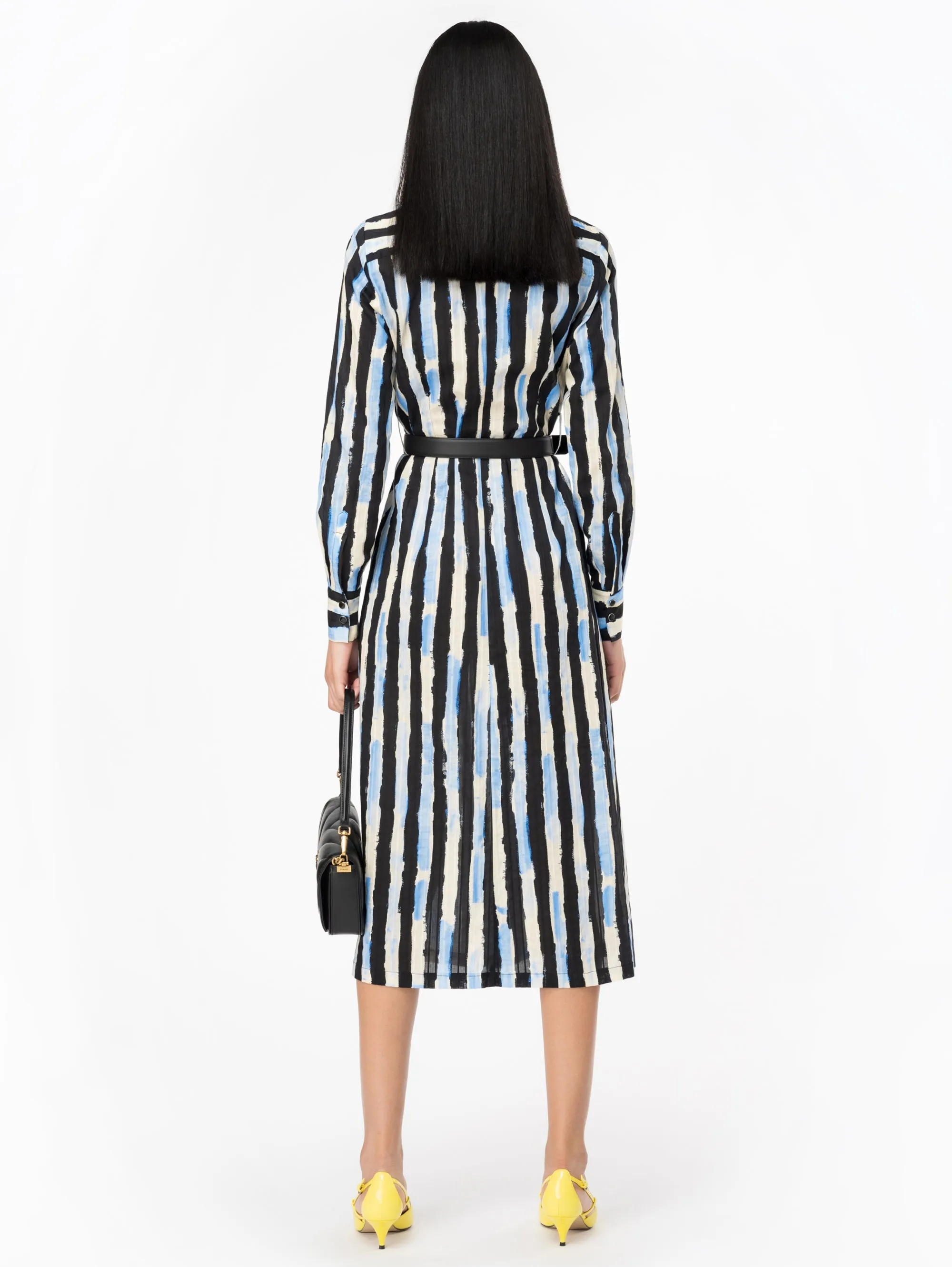 Black Striped Shirt Dress