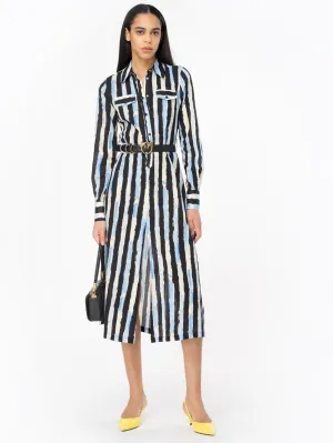 Black Striped Shirt Dress
