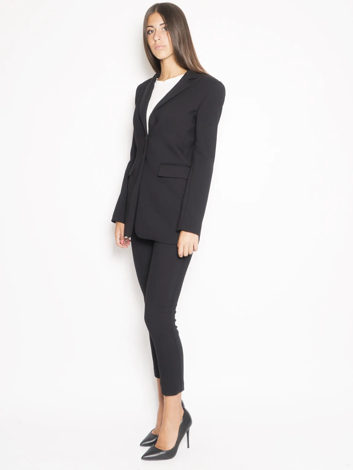 Blazer with Cinta Ledere Black