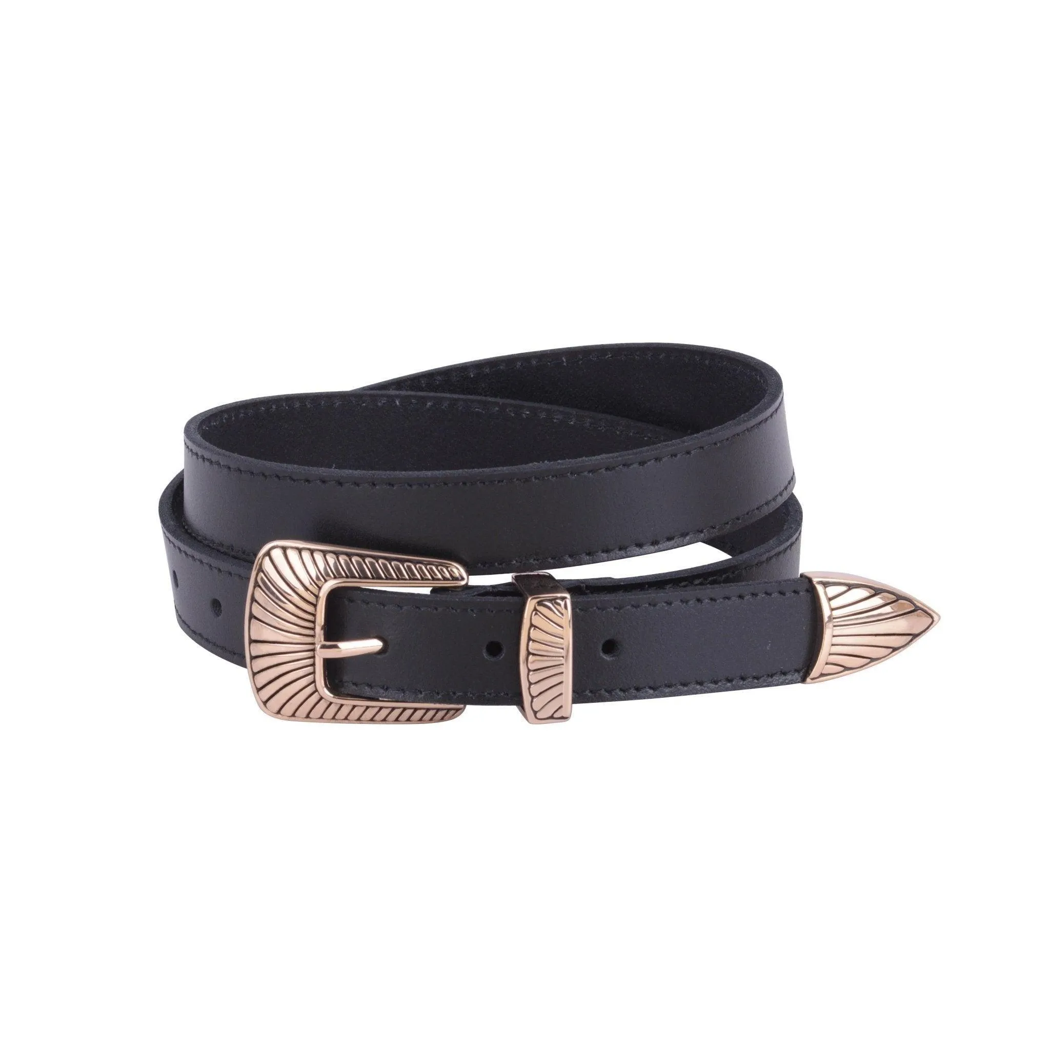 Boho Buckle Leather Belt Set