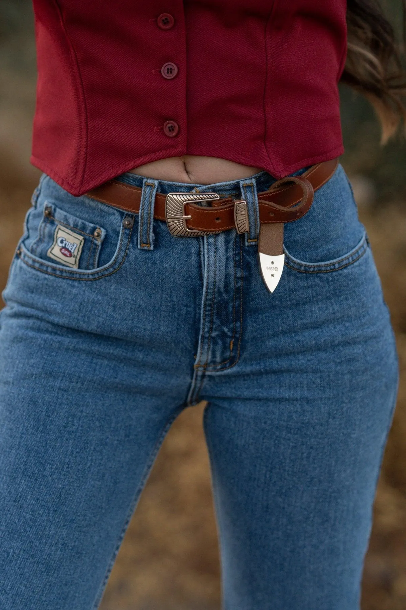 Boho Buckle Leather Belt Set