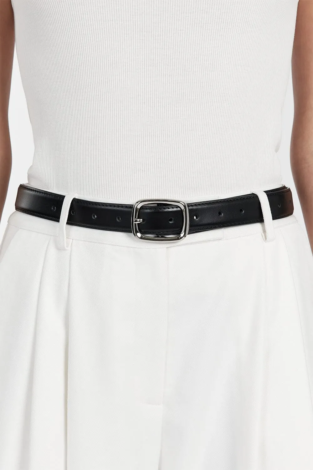 BRADFORD SILVER LEATHER BELT