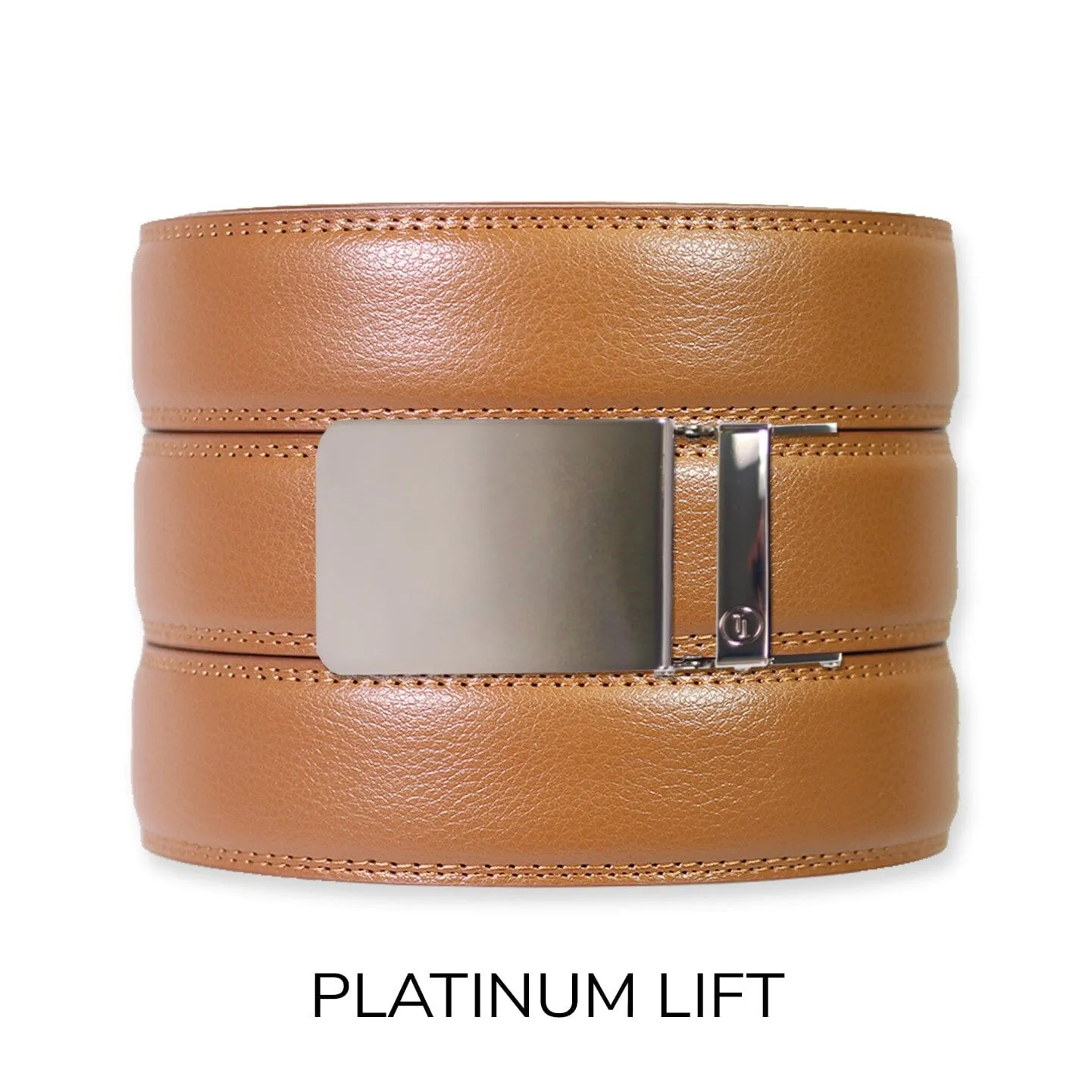 British Tan Leather Ratchet Belt & Buckle Set