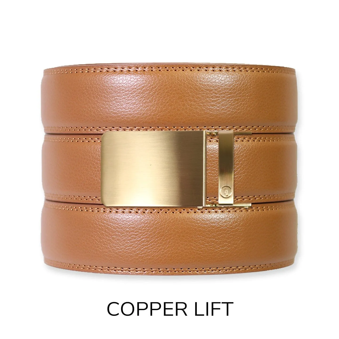 British Tan Leather Ratchet Belt & Buckle Set