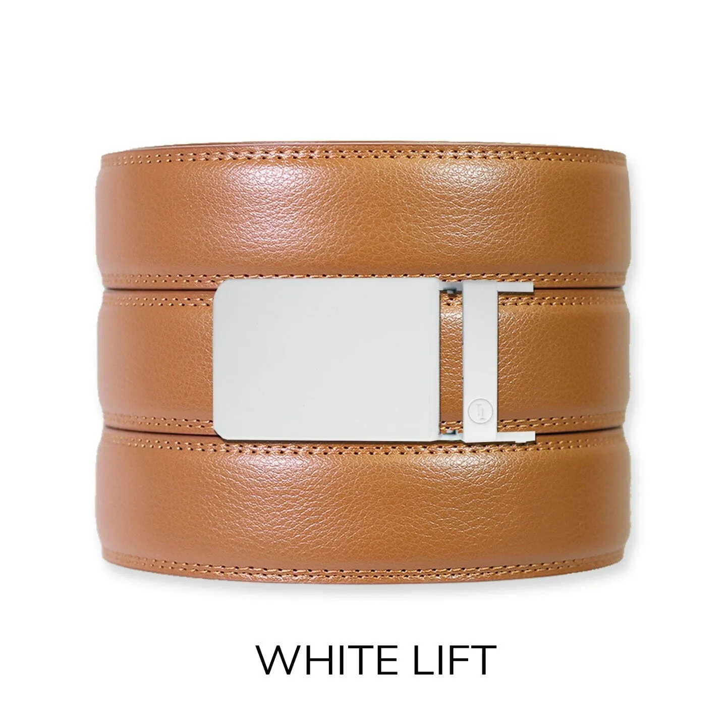 British Tan Leather Ratchet Belt & Buckle Set