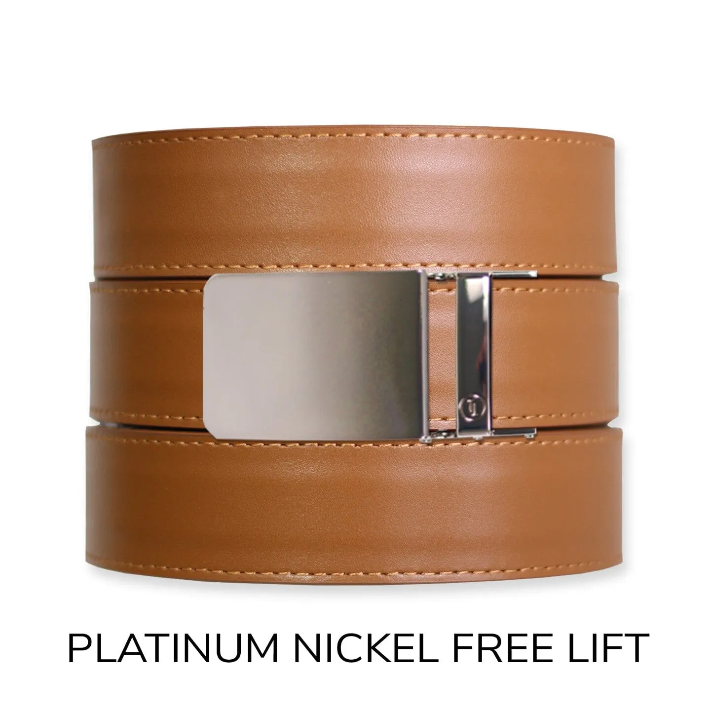 British Tan Top Grain Leather Ratchet Belt & Buckle Set