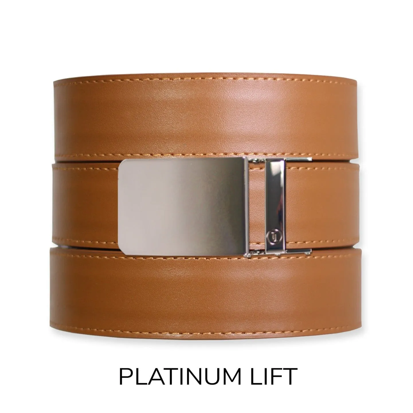 British Tan Top Grain Leather Ratchet Belt & Buckle Set