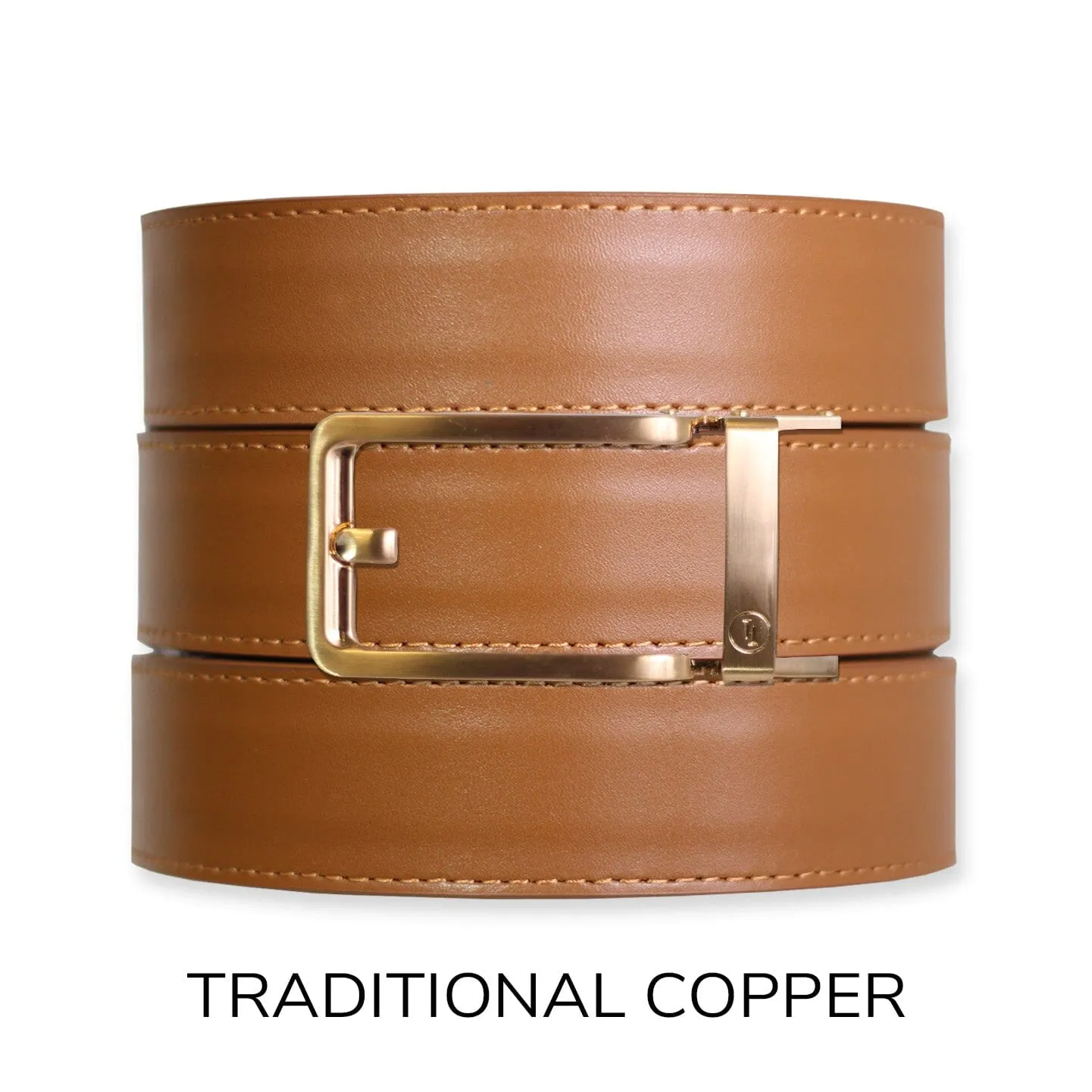 British Tan Top Grain Leather Ratchet Belt & Buckle Set