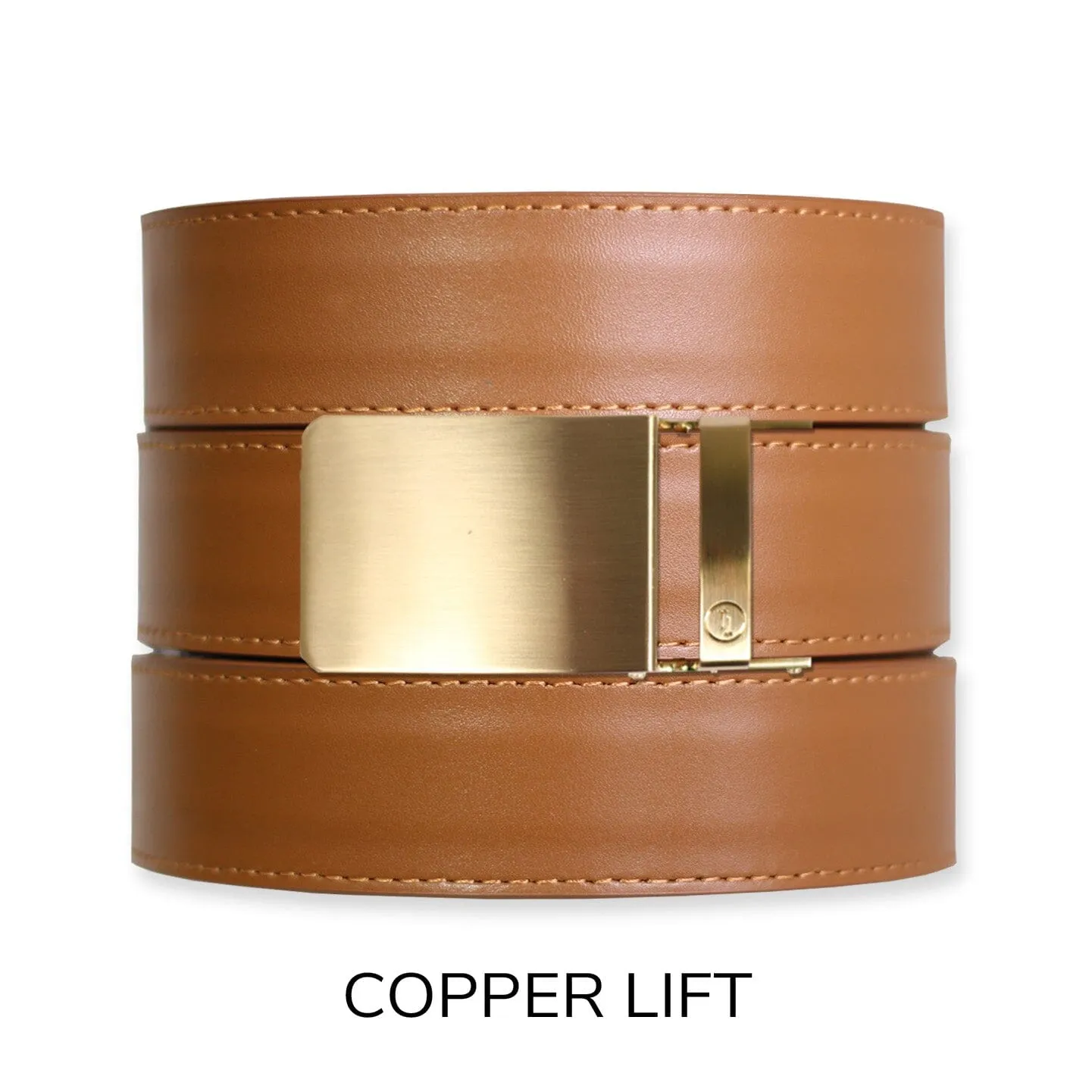 British Tan Top Grain Leather Ratchet Belt & Buckle Set