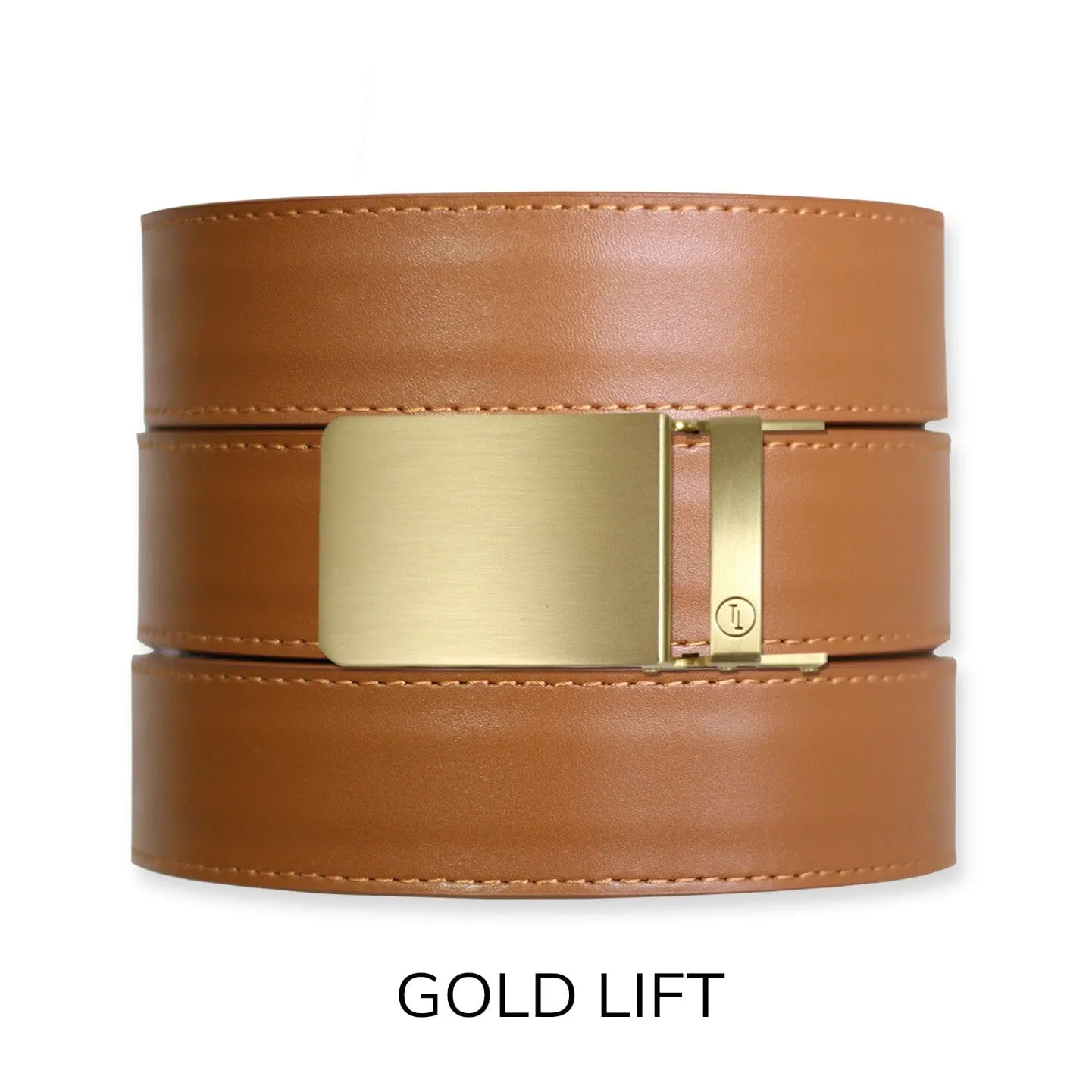 British Tan Top Grain Leather Ratchet Belt & Buckle Set
