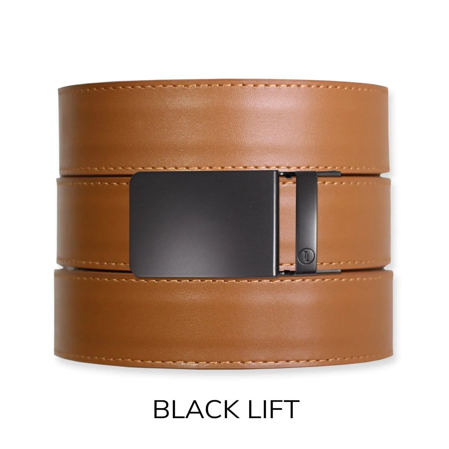 British Tan Top Grain Leather Ratchet Belt & Buckle Set
