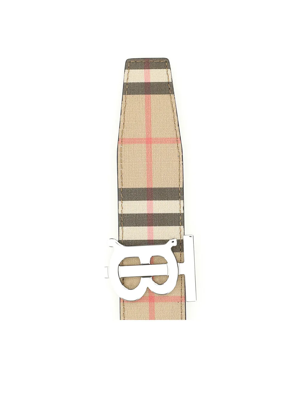 Burberry Logo Plaque Checked Reversible Belt