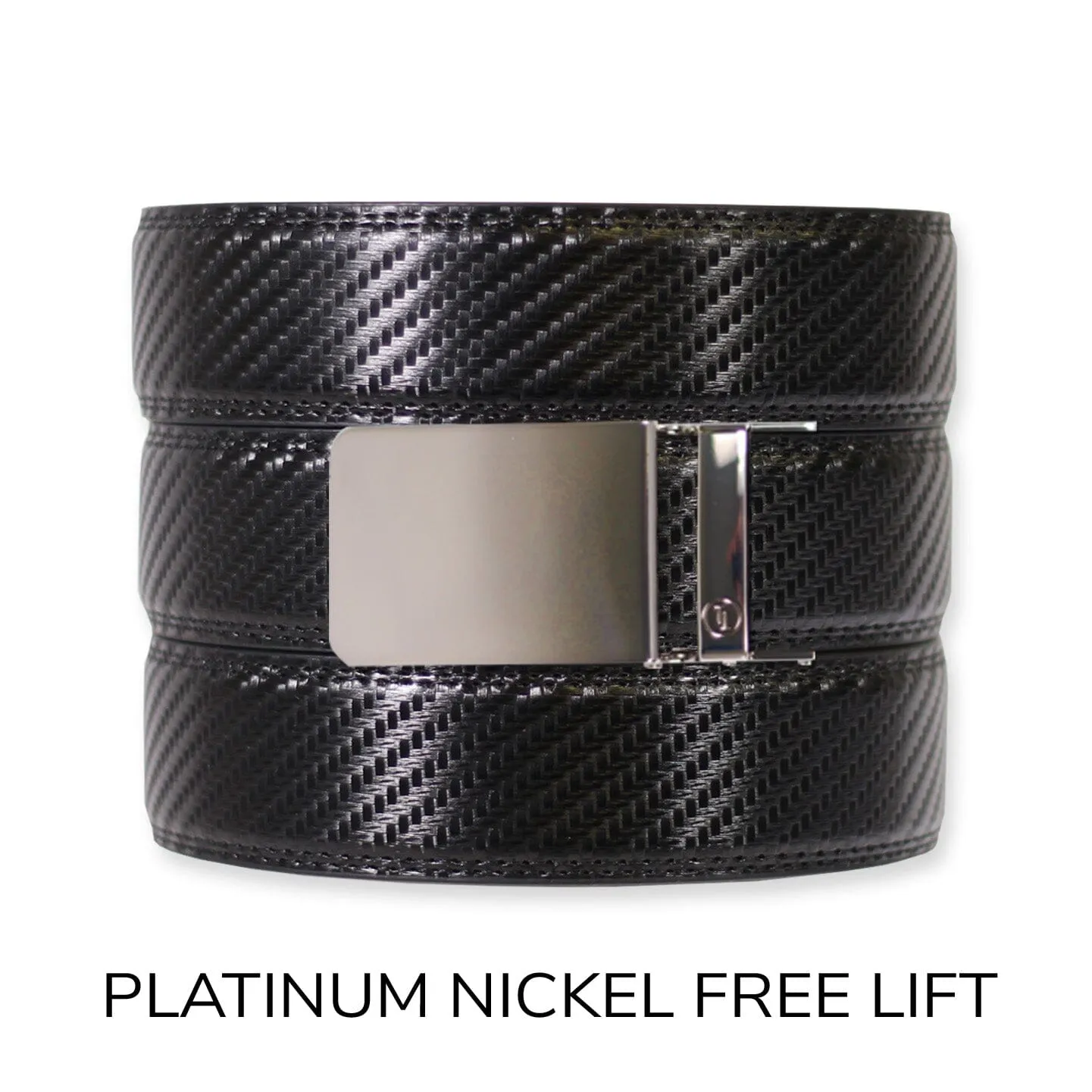 Carbon Black Leather Ratchet Belt & Buckle Set