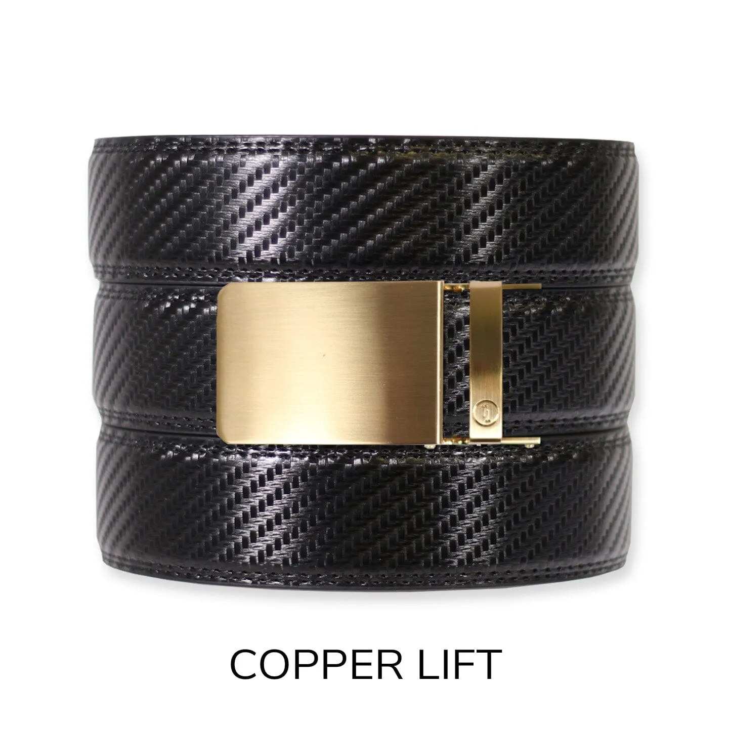Carbon Black Leather Ratchet Belt & Buckle Set