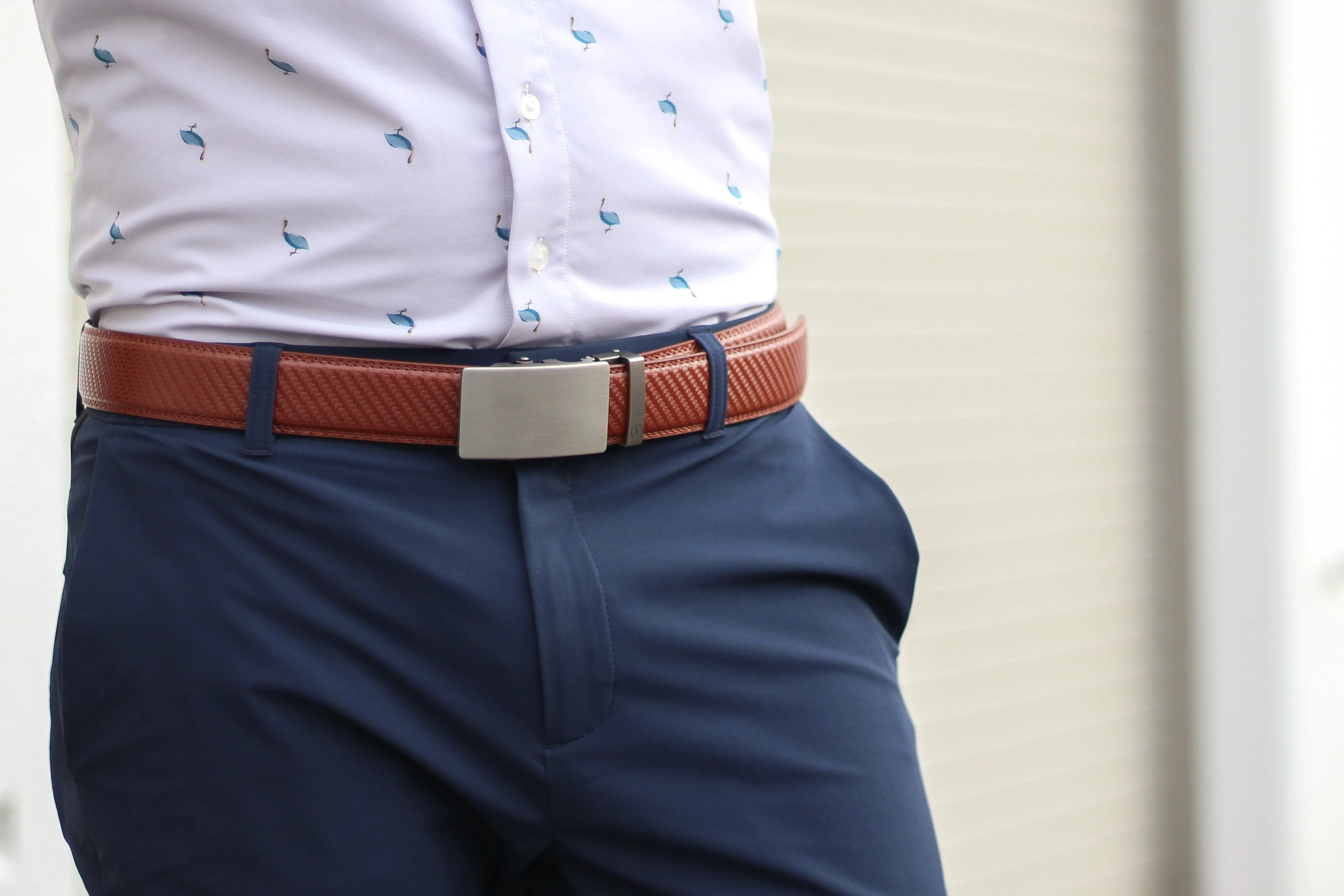 Carbon Cognac Leather Strap