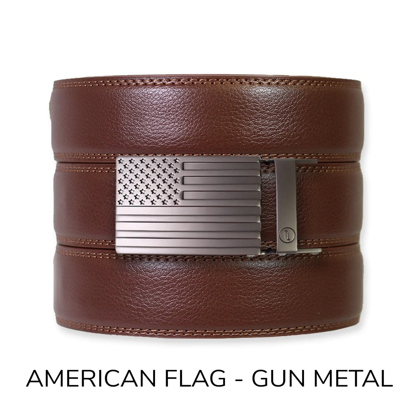 Chestnut Leather Ratchet Belt & Buckle Set