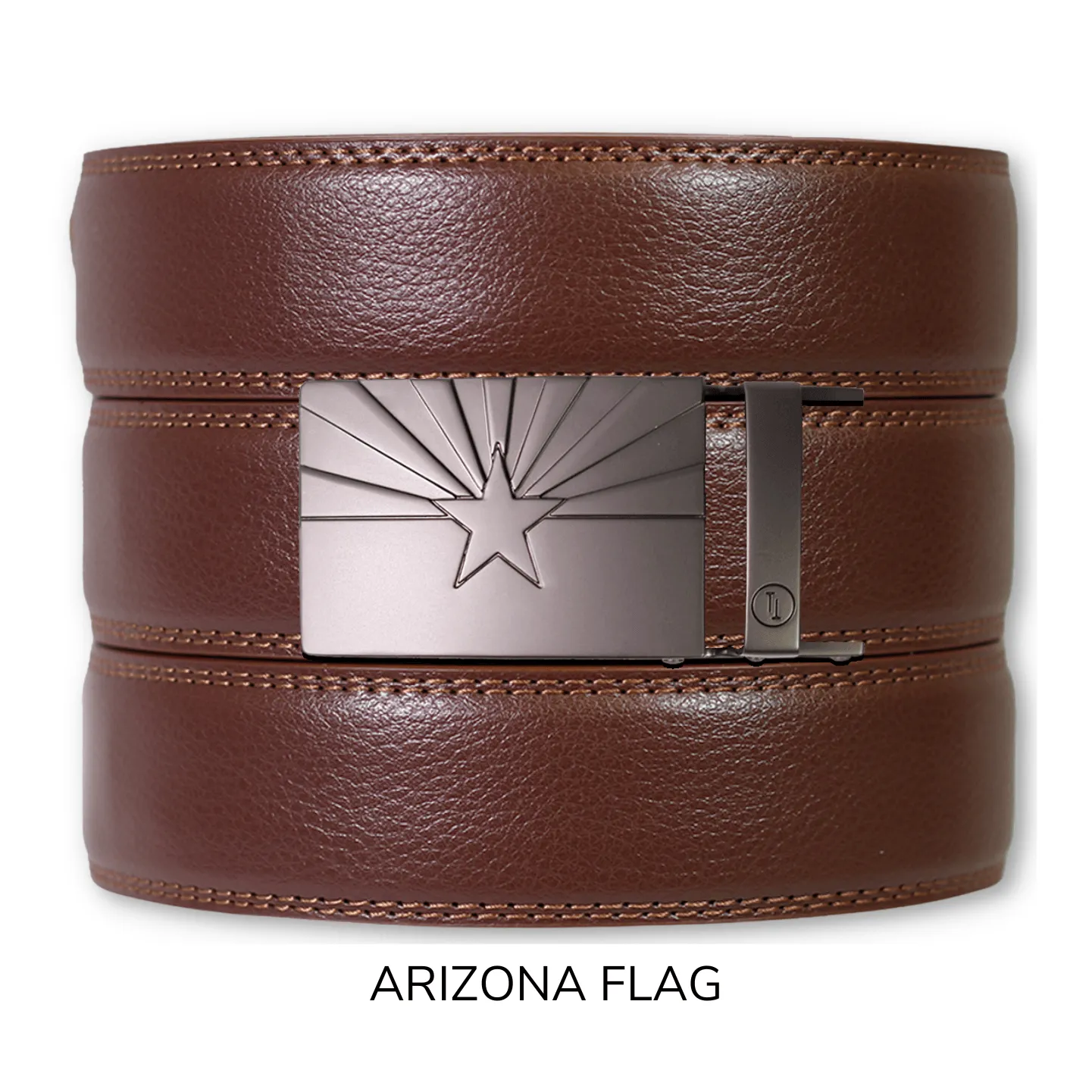 Chestnut Leather Ratchet Belt & Buckle Set