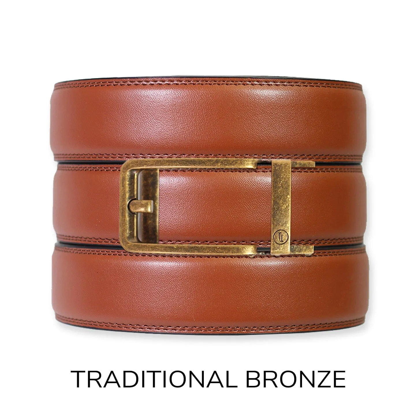 Chili Brown Leather Ratchet Belt & Buckle Set