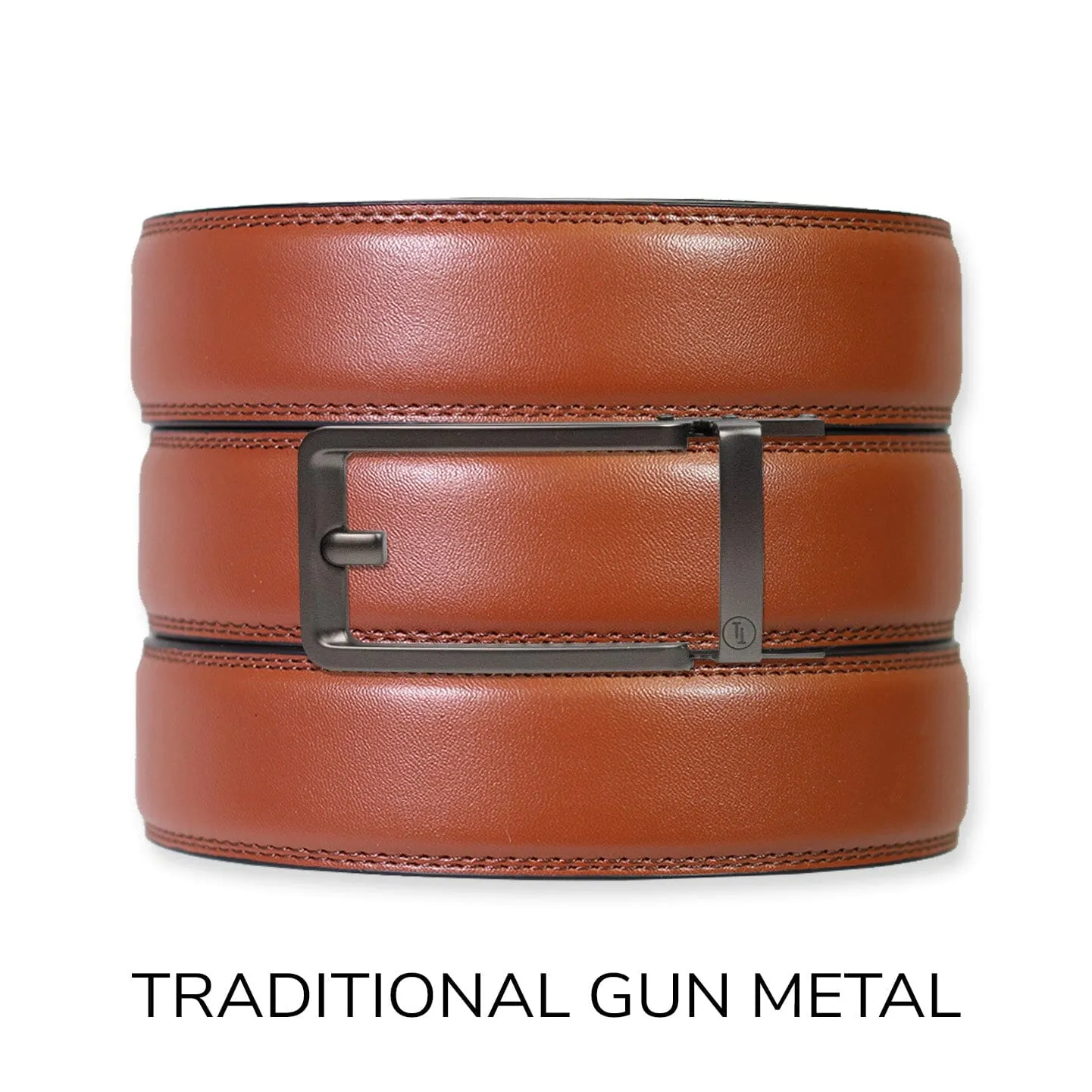 Chili Brown Leather Ratchet Belt & Buckle Set