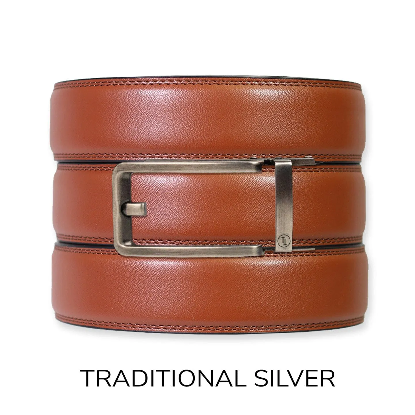 Chili Brown Leather Ratchet Belt & Buckle Set