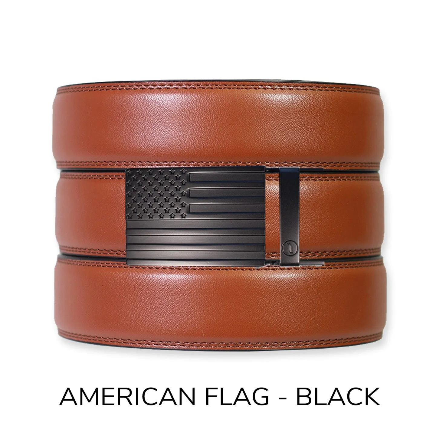 Chili Brown Leather Ratchet Belt & Buckle Set