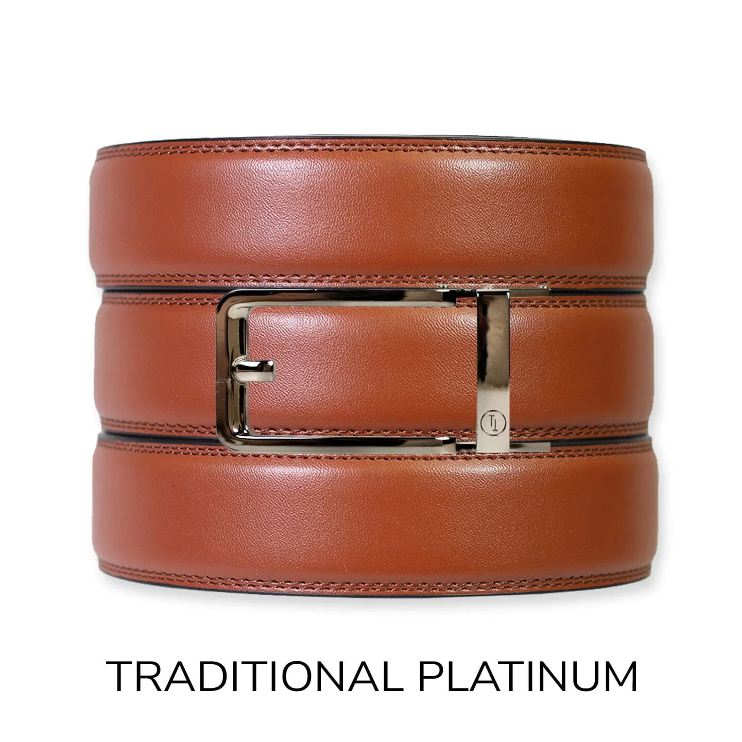 Chili Brown Leather Ratchet Belt & Buckle Set
