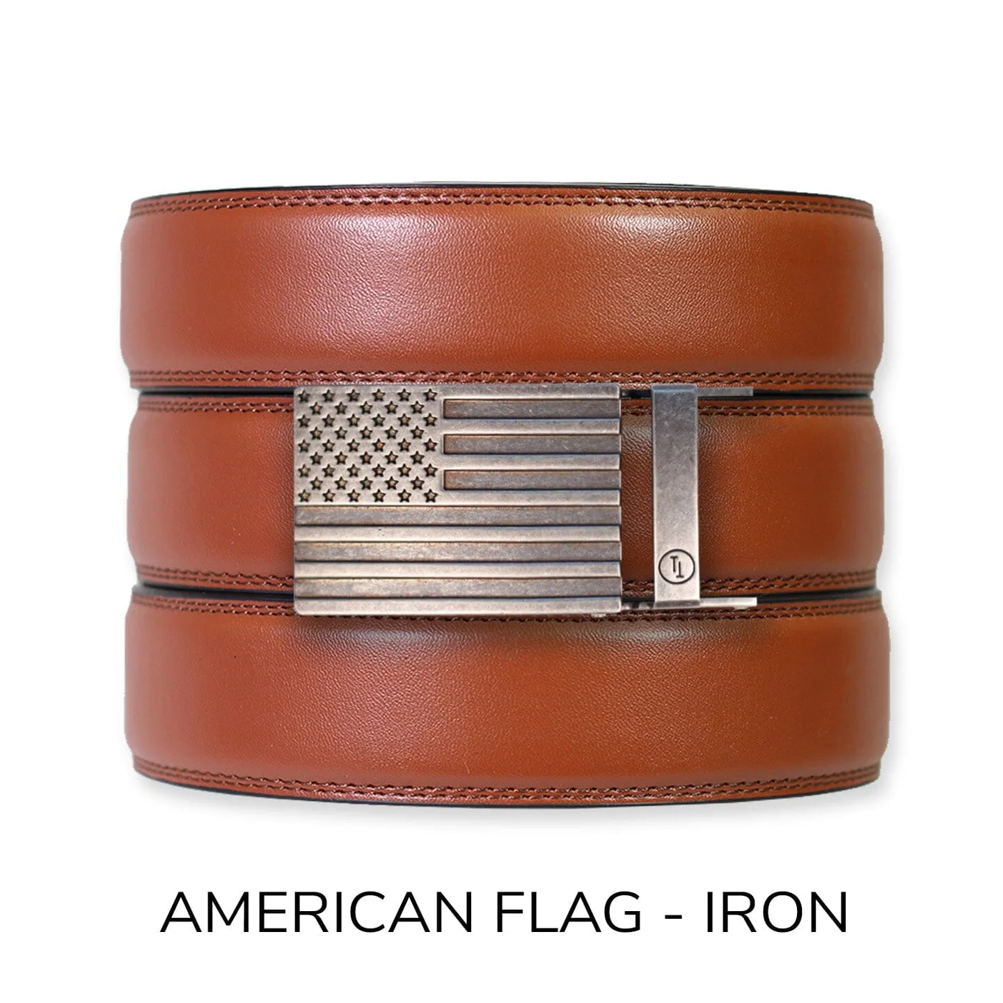 Chili Brown Leather Ratchet Belt & Buckle Set