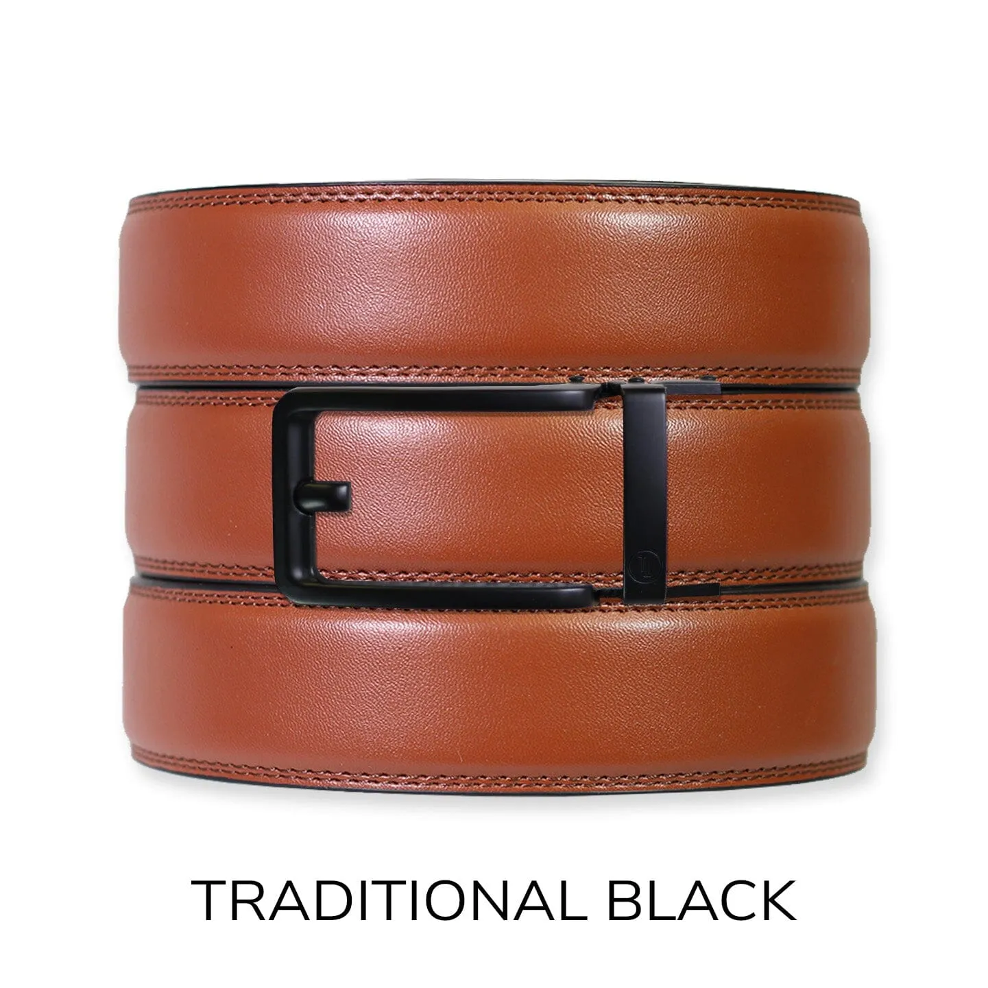 Chili Brown Leather Ratchet Belt & Buckle Set