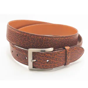 Cognac American Bison Leather Golf Belt