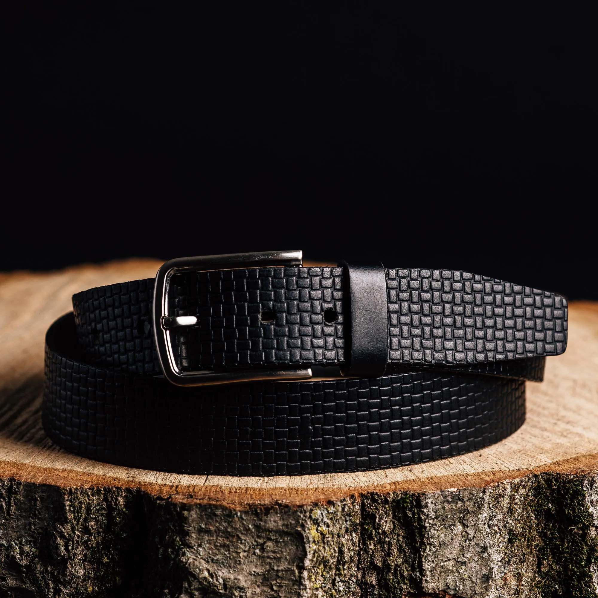 Cognac Formal Textured 100% Real Leather Belt
