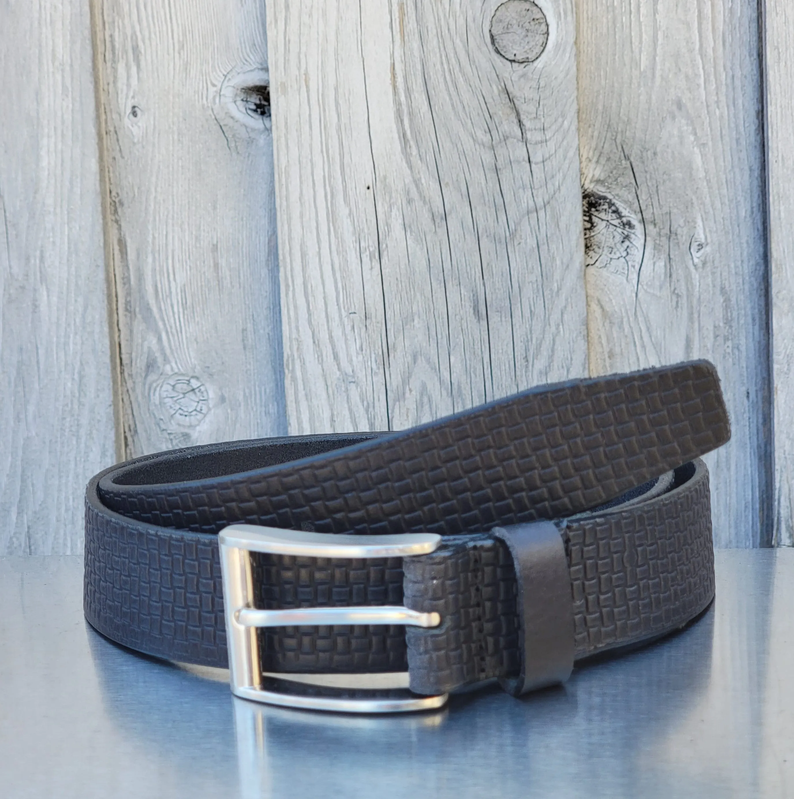 Cognac Formal Textured 100% Real Leather Belt