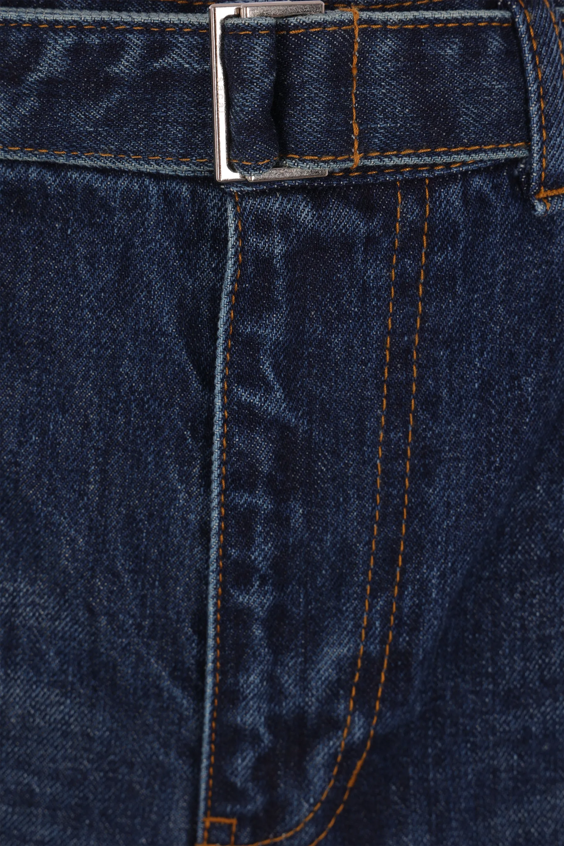denim and cady trousers with belt