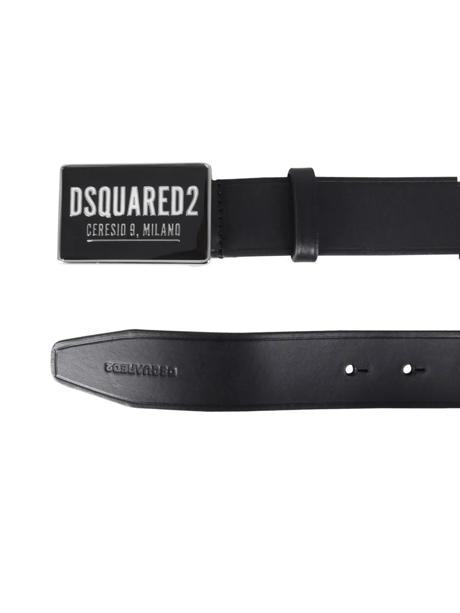 Dsquared2 Logo Plaque Buckle Belt