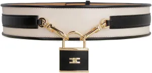 Elisabetta Franchi Logo Padlock High Waist Belt