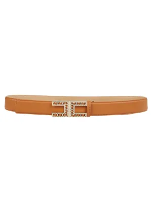 Elisabetta Franchi Logo Padlock Pendant Belt