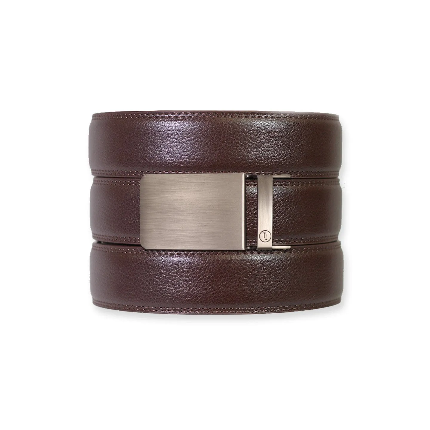 Espresso Leather Rachet Belt & Buckle Set