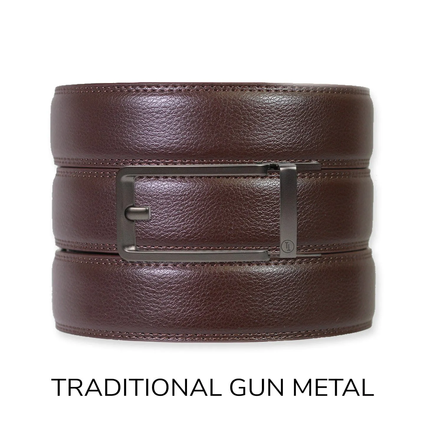 Espresso Leather Rachet Belt & Buckle Set