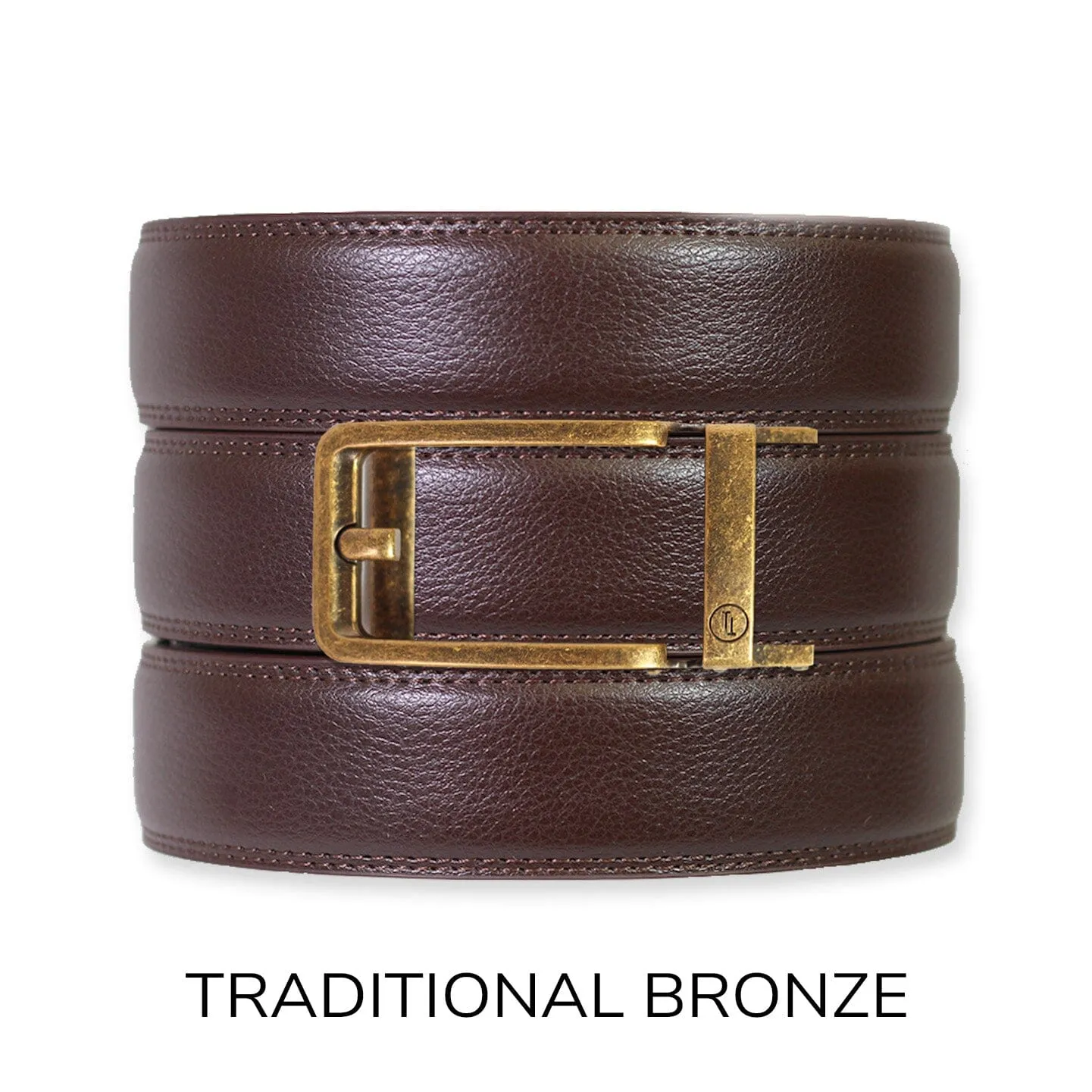 Espresso Leather Rachet Belt & Buckle Set