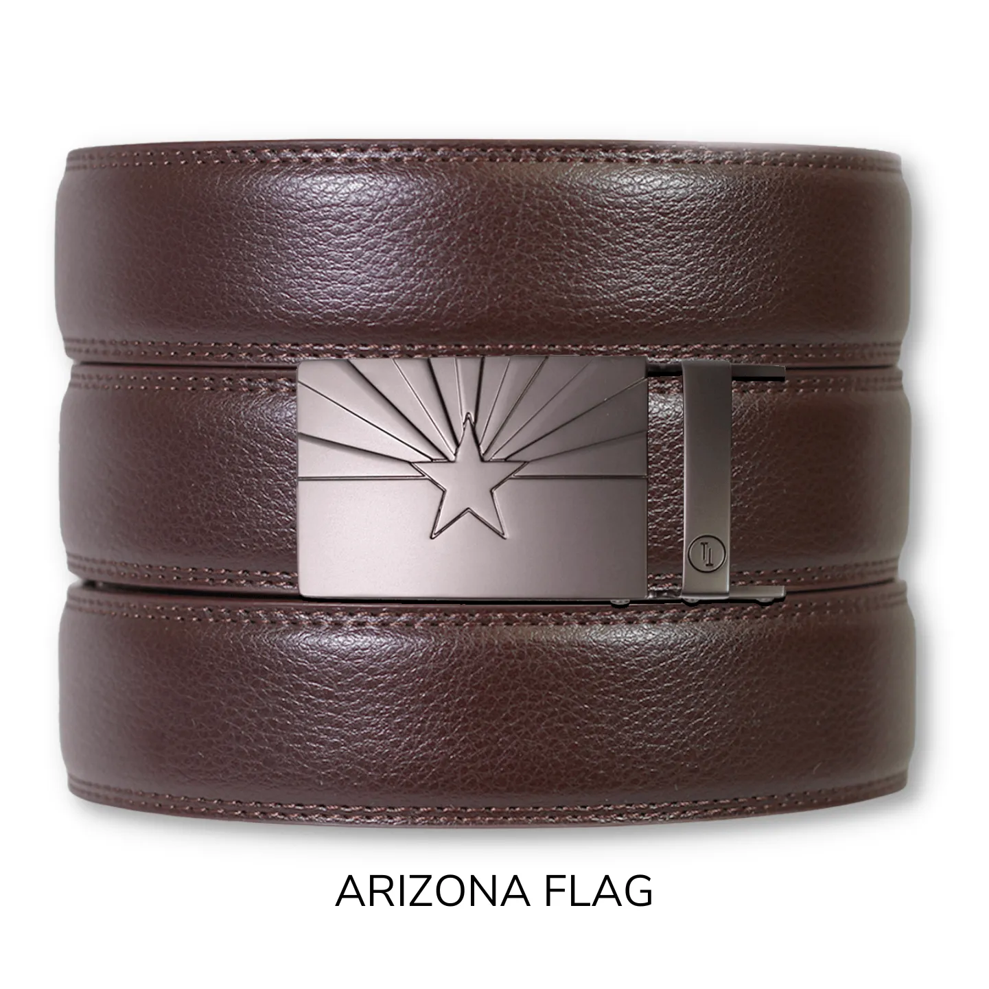 Espresso Leather Rachet Belt & Buckle Set