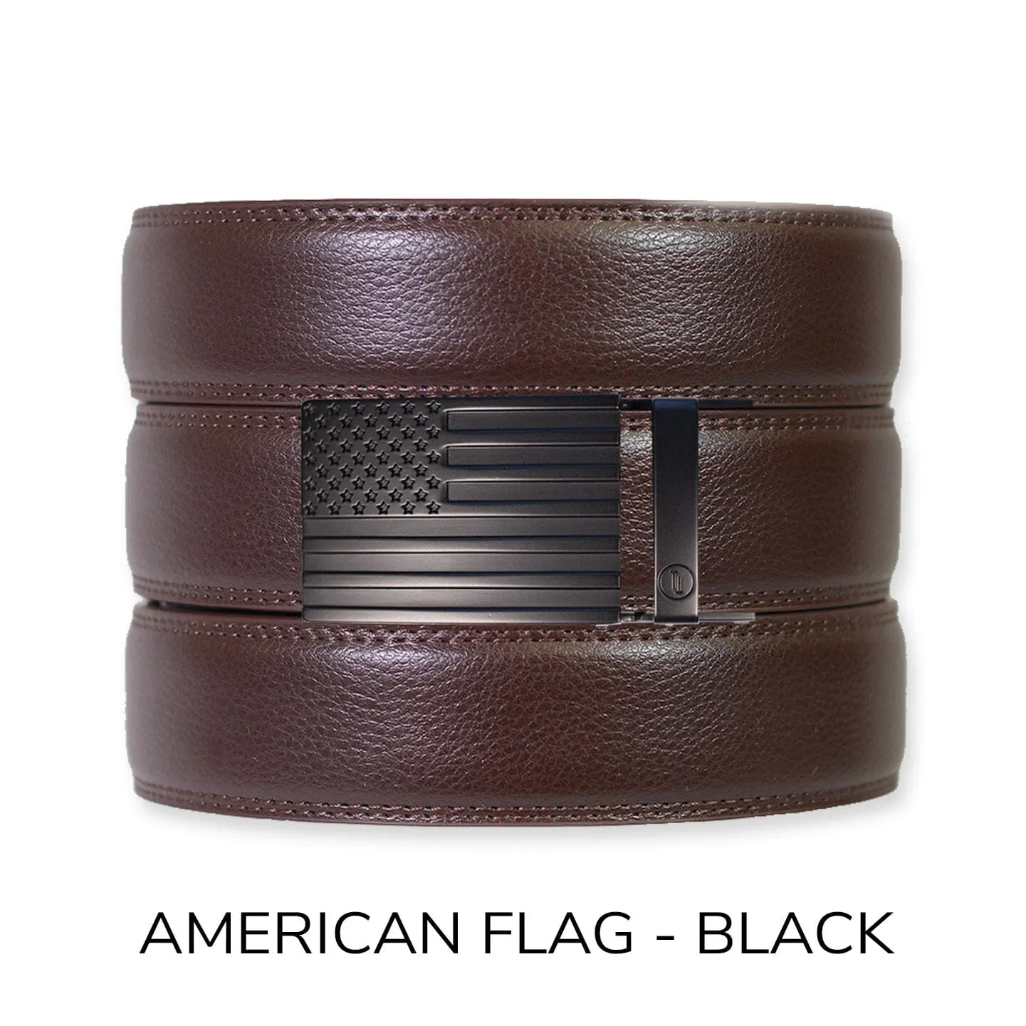 Espresso Leather Rachet Belt & Buckle Set