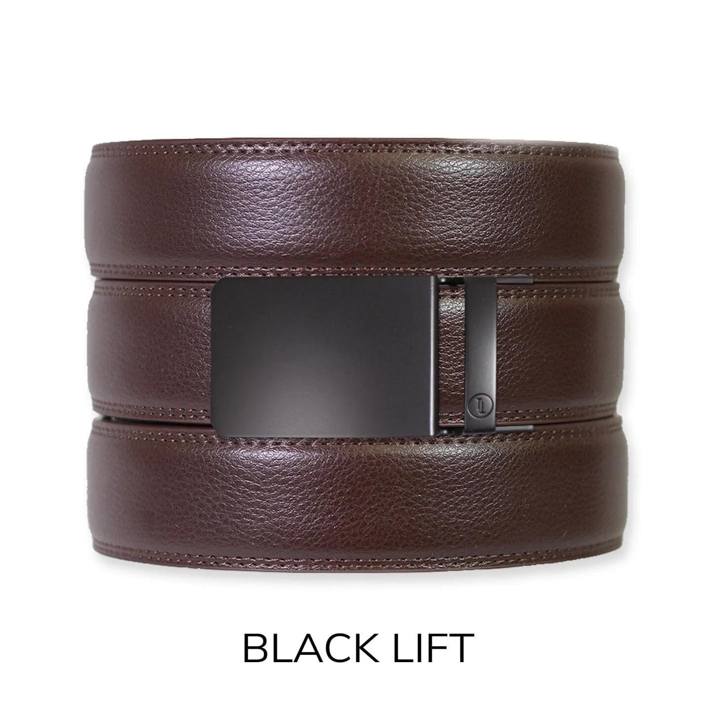 Espresso Leather Rachet Belt & Buckle Set