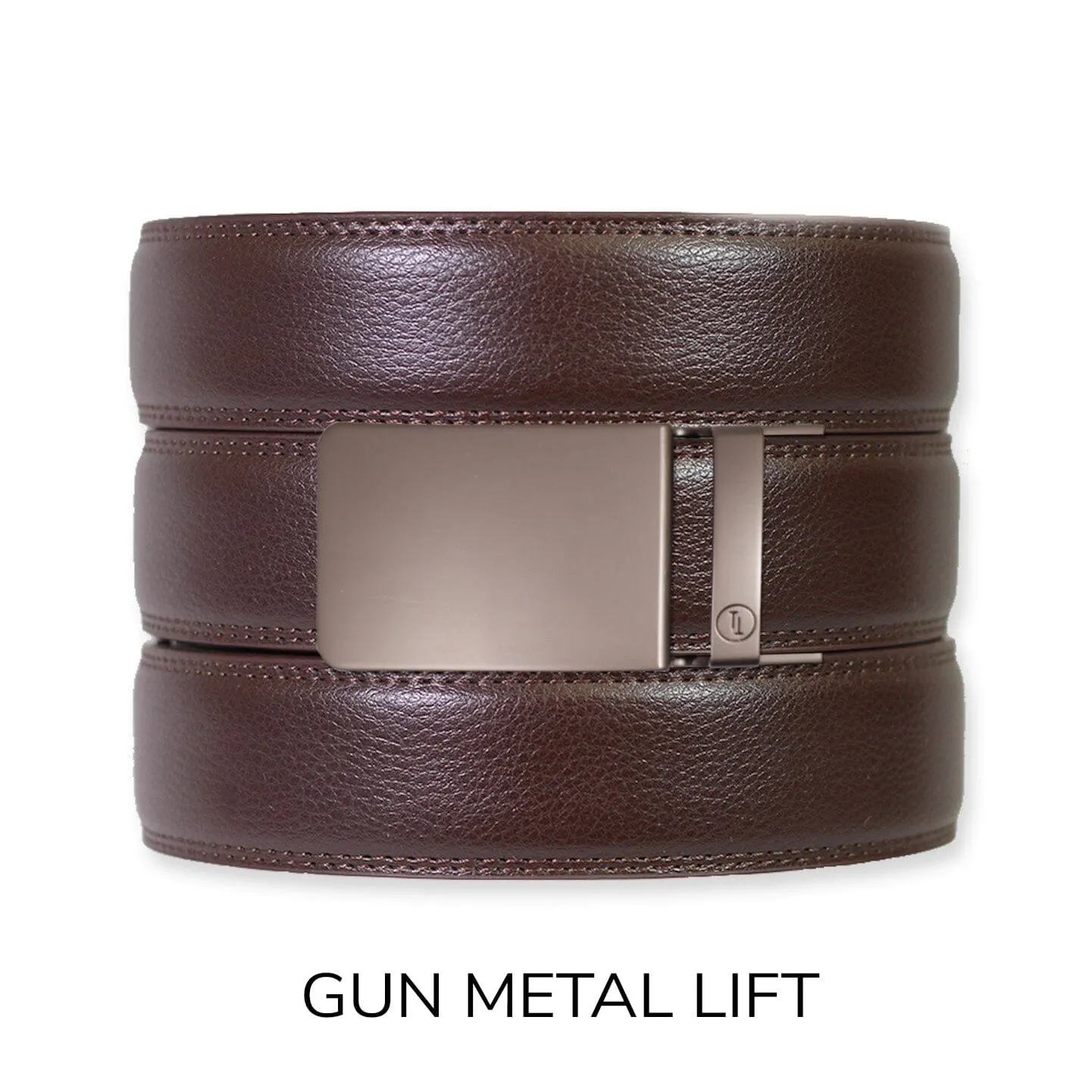 Espresso Leather Rachet Belt & Buckle Set