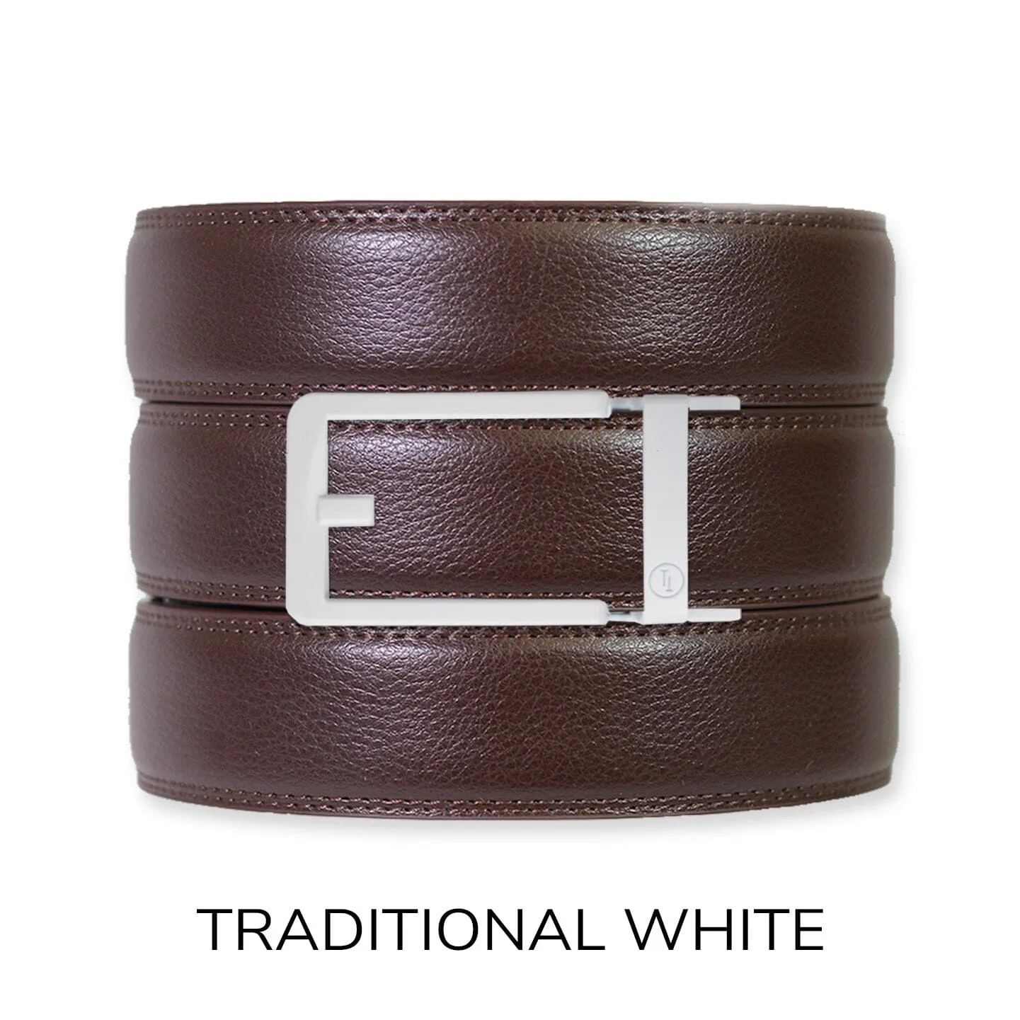 Espresso Leather Rachet Belt & Buckle Set