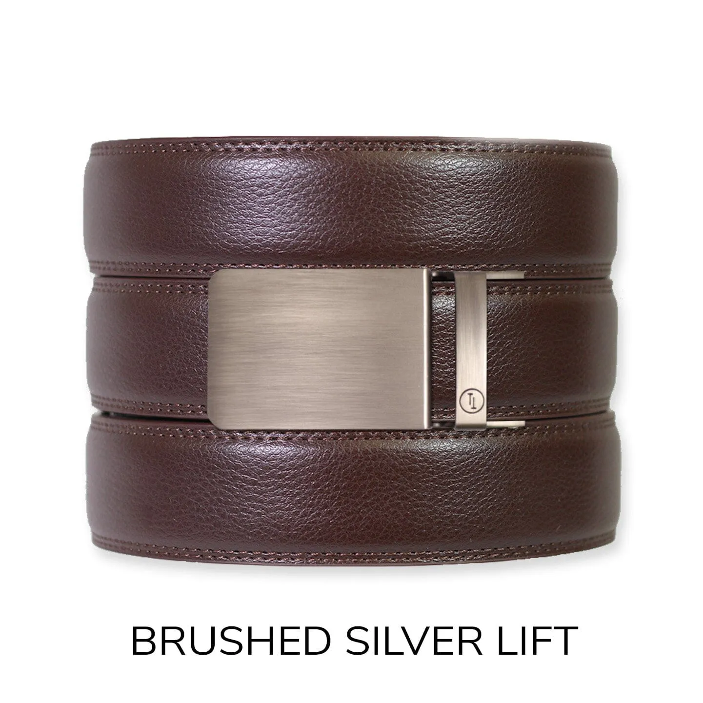 Espresso Leather Rachet Belt & Buckle Set