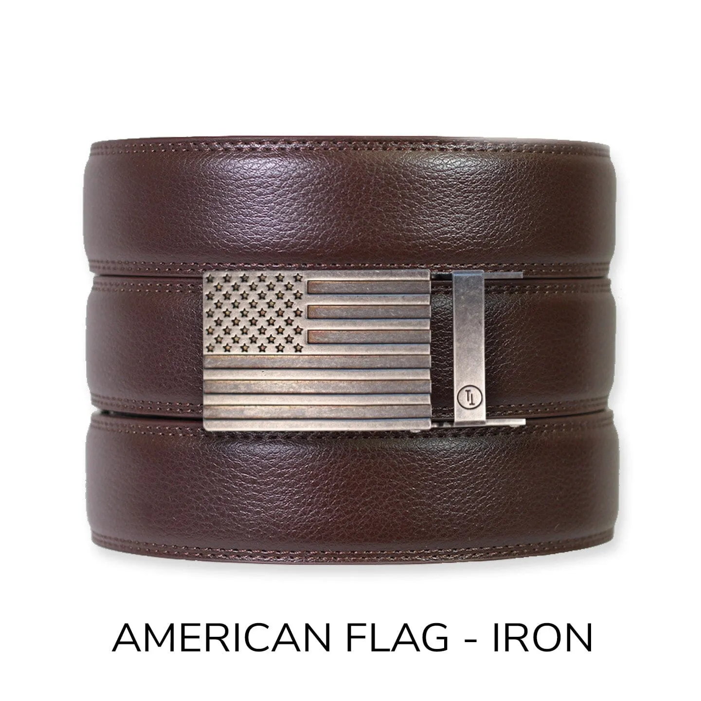 Espresso Leather Rachet Belt & Buckle Set