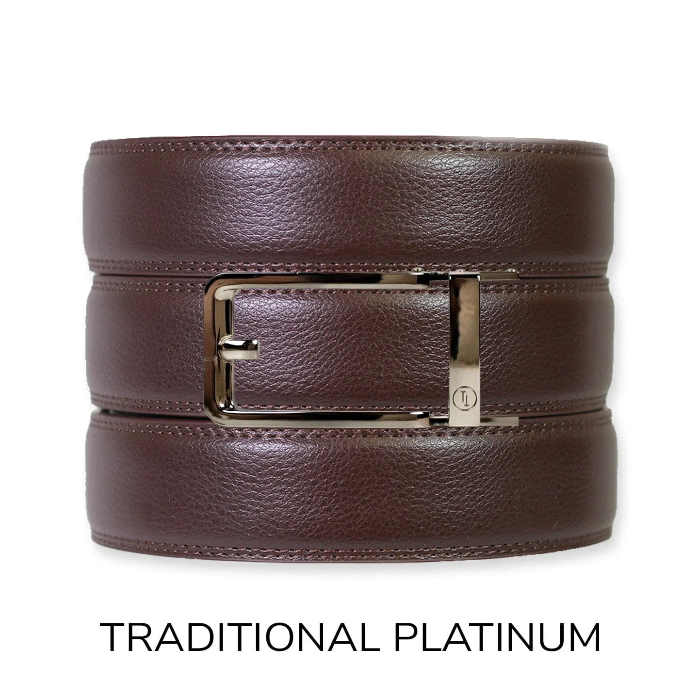Espresso Leather Rachet Belt & Buckle Set