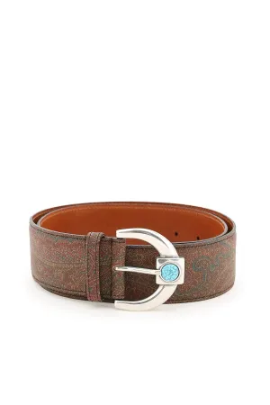 Etro Paisley Printed Textured Belt