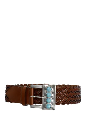 Etro Stone Embellished Buckle Belt
